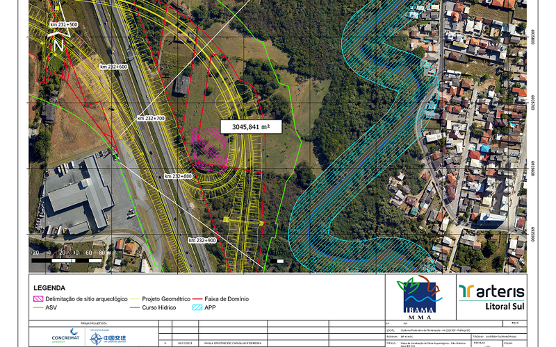 mapa de sítio arqueológico br 101 com nova delimitação