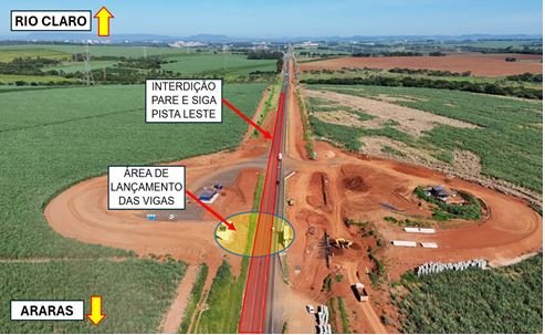 mapa lançamento de vigas
