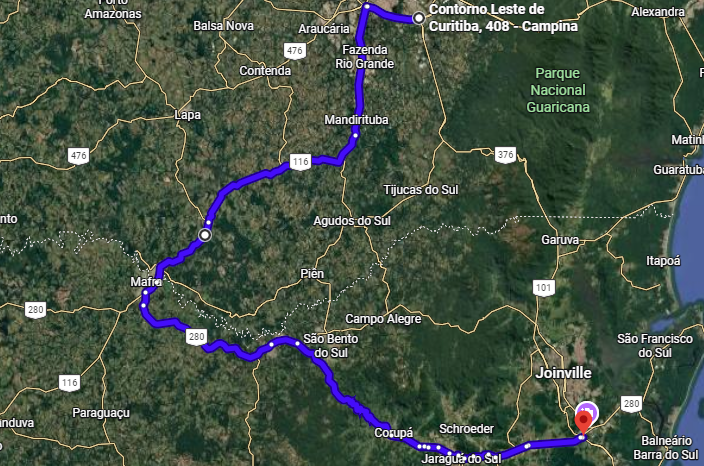 rota alternativa - curitiba joinville